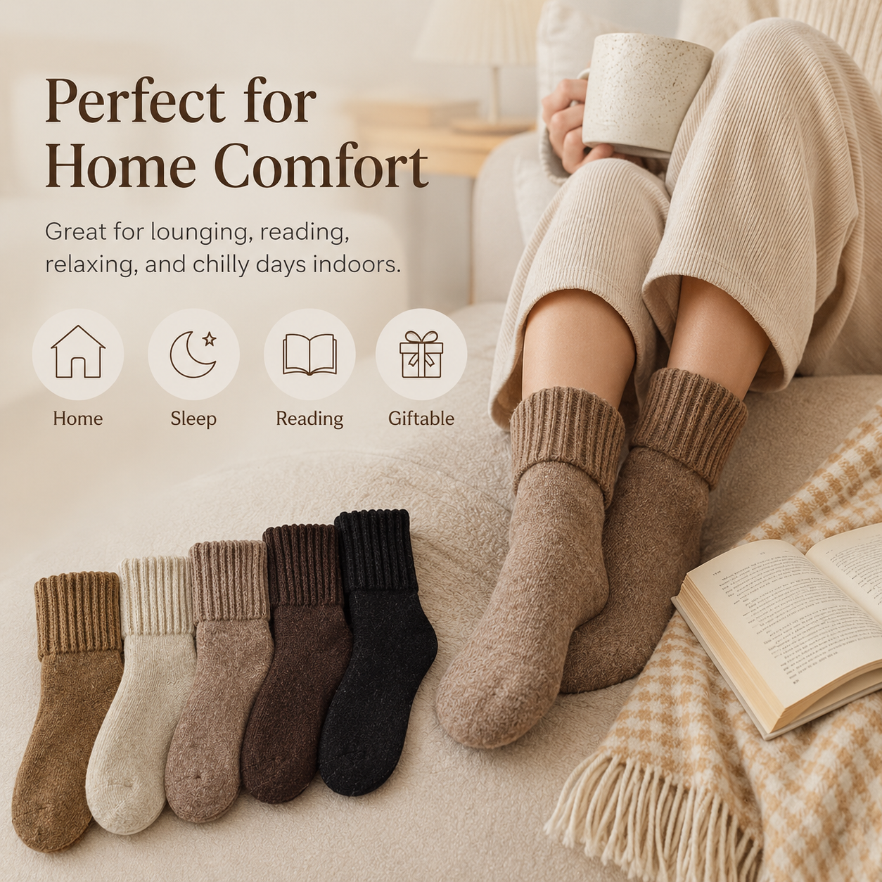 Auvra™ Cozy Ribbed Lounge Socks