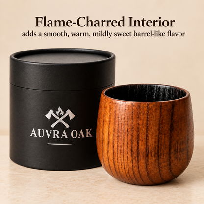 Auvra Oak Wooden Whiskey & Bourbon Glass