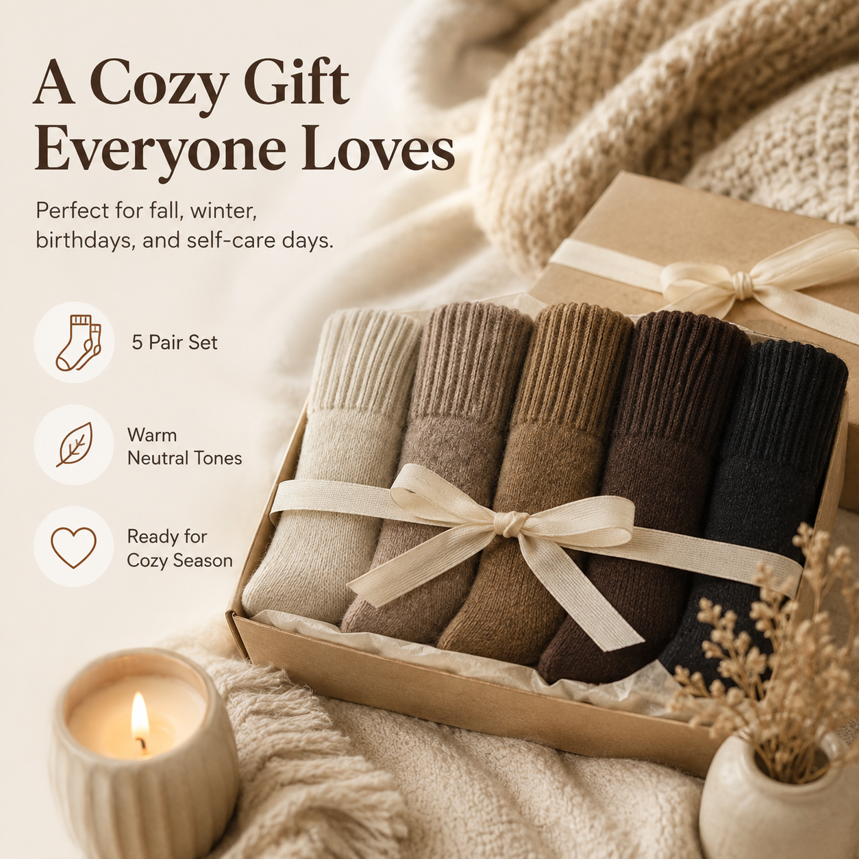 Auvra™ Cozy Ribbed Lounge Socks