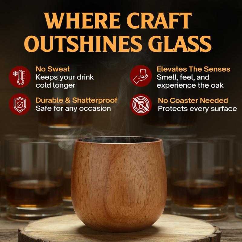 OakSip Wooden Whisky Glass™