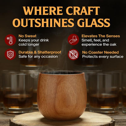 OakSip Wooden Whisky Glass™