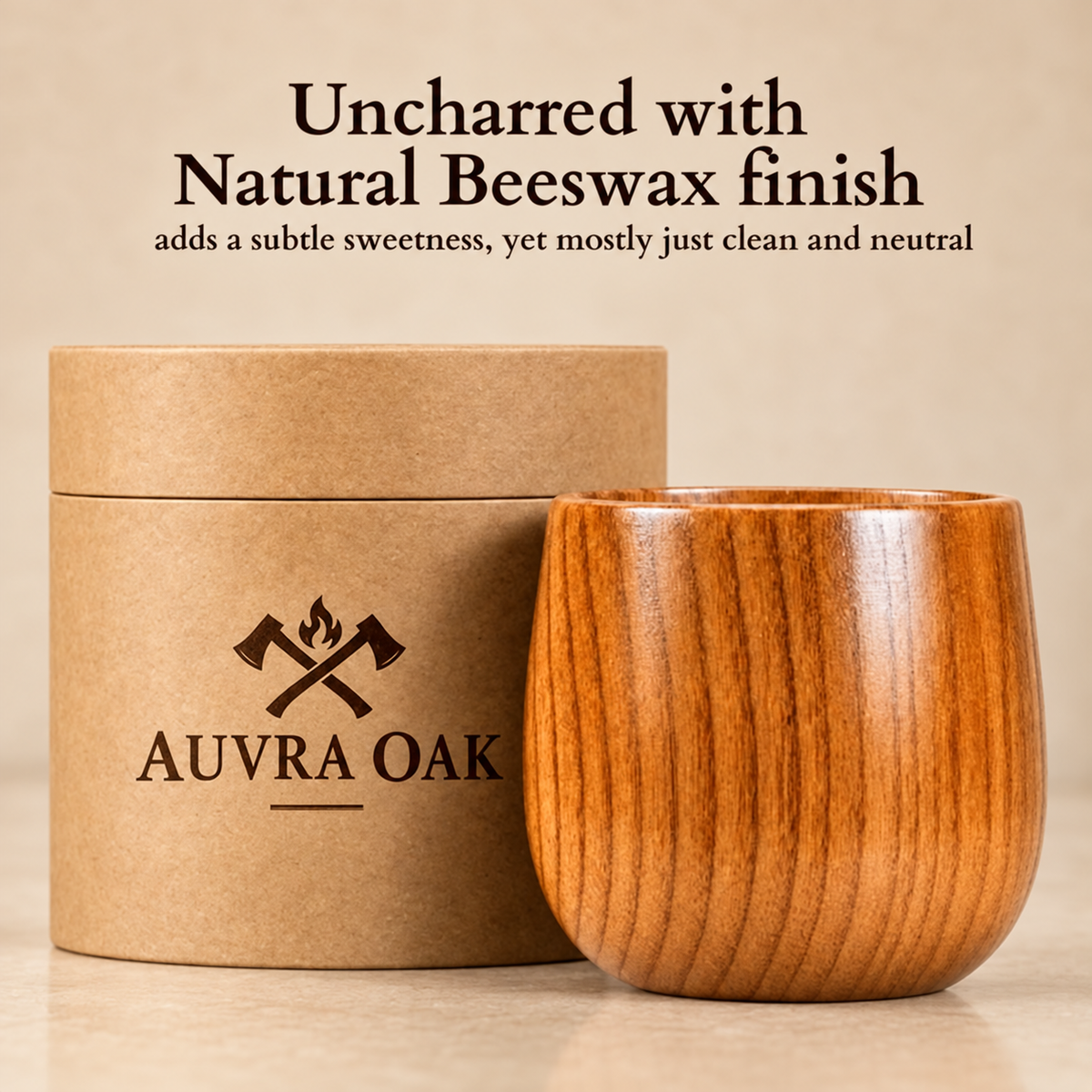 Auvra Oak Wooden Whiskey & Bourbon Glass