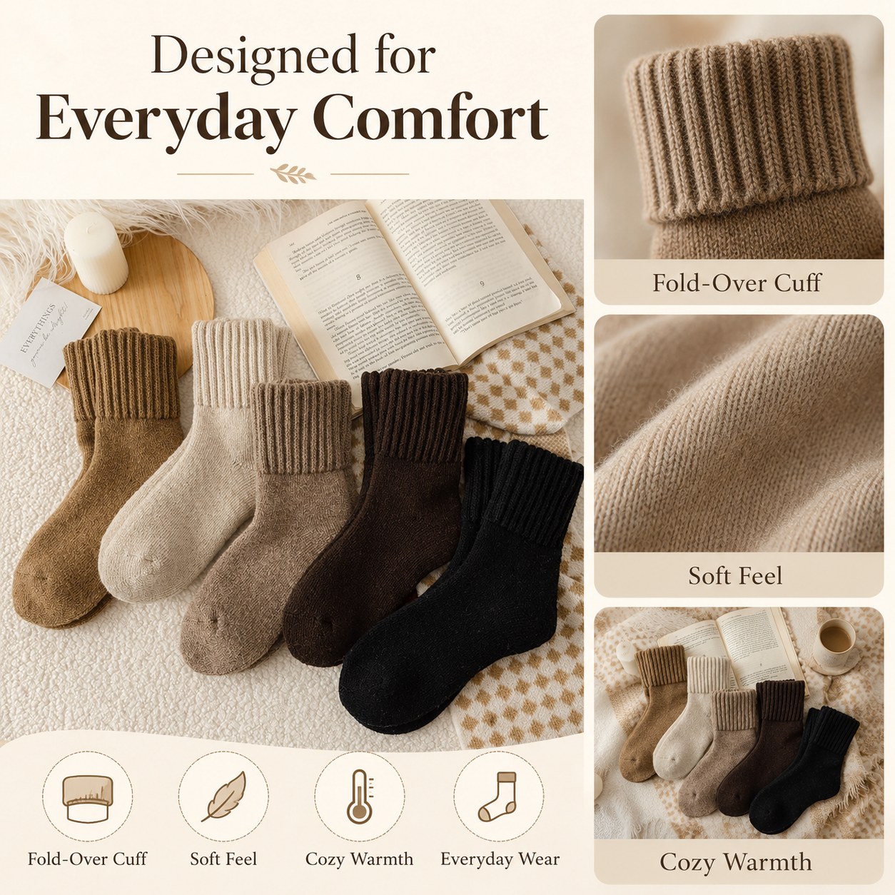 Auvra™ Cozy Ribbed Lounge Socks